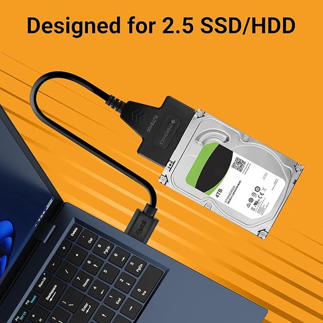 Zebronics Uts100 Usb 3.0 To Sata Adapter For 2.5 Hdd/Ssd With Plug & Play Black