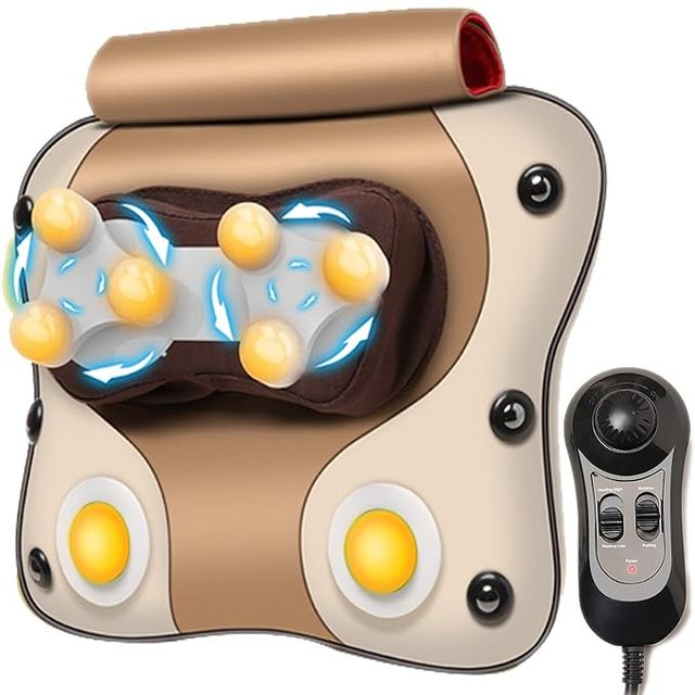 Dr Physio 3D Cushion Massager with HEAT and speed controller for Back Cervical and Neck Pain