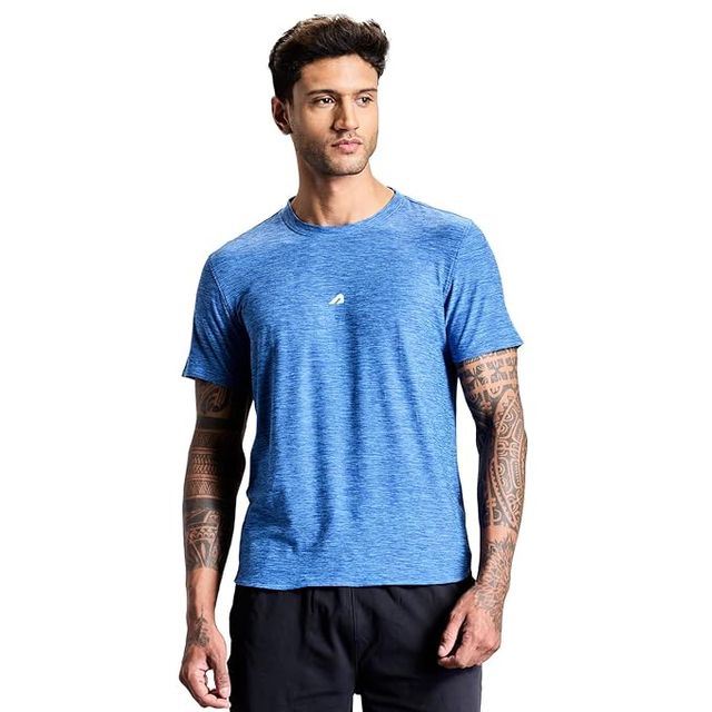 Boldfit Men's Gym T-shirt | 3005 | Blue Melange - L