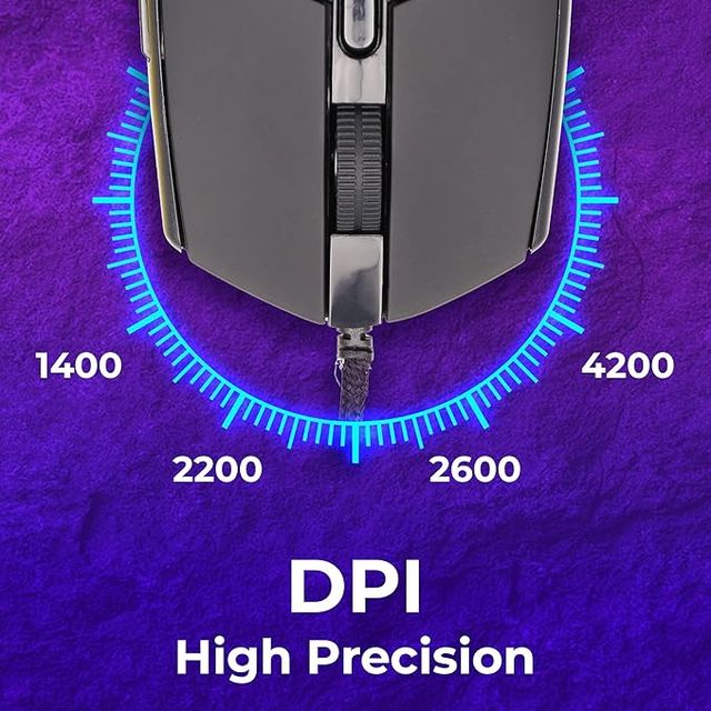 Zebronics War M Wired Gaming Mouse, 6 Buttons, Upto 4200 Dpi, Usb Interface, Breathing Led