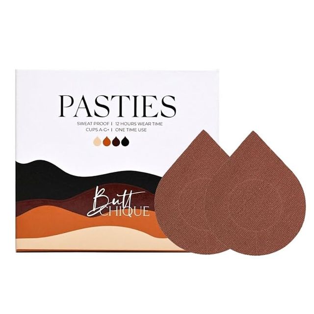 Buttchique Stick-On Pasties For Complete Coverage (Pack Of 10 Pairs, Cinnamon)