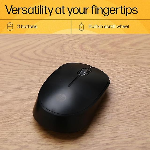HP CS10 Wireless Keyboard Mouse Combo|2.4 GHz Wireless Connection| 1600 dpi|Black - 7YA13PA