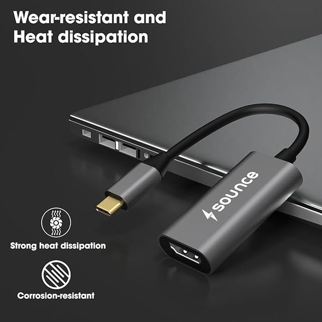 Sounce Usb C To Hdmi Adapter, Type C To Hdmi 4K Adapter (Thunderbolt 3Compatible) (Grey)