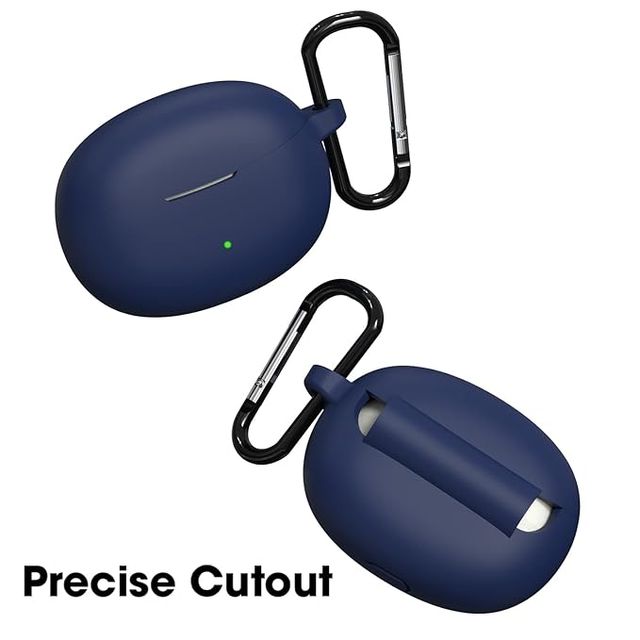 Sounce Portable Silicone Case Cover for Realme Buds Air 3 Neo | Anti-Dust with Keychain | Blue
