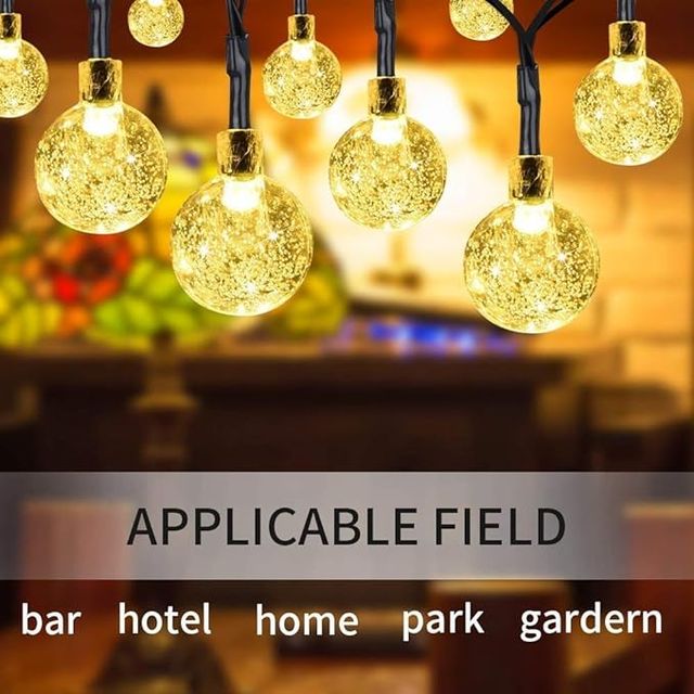 DesiDiya LED Crystal Ball String Light - Warm White Romantic Ambiance For Parties & Celebrations