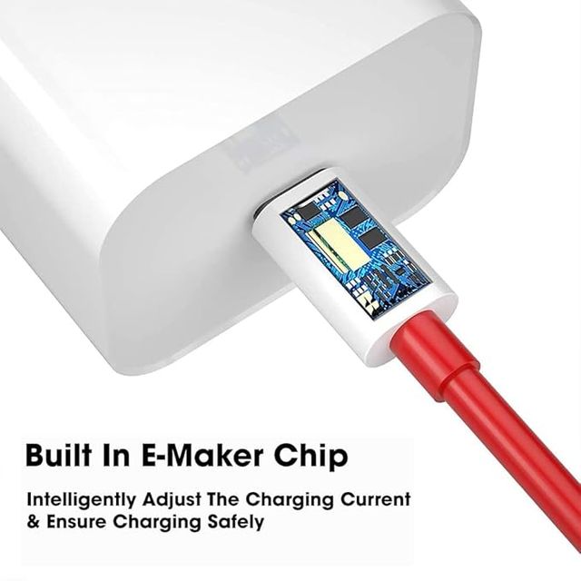 Sounce 65W Oneplus Dash Warp Charge Cable, 6.5A Type-C To Usb C Pd Data Sync Fast Charging Cable Compatible With One Plus 8T/ 9/ 9R/ 9 Pro/ 9Rt/ 10R/ Nord & For All Type C Device Red, 1 Meter