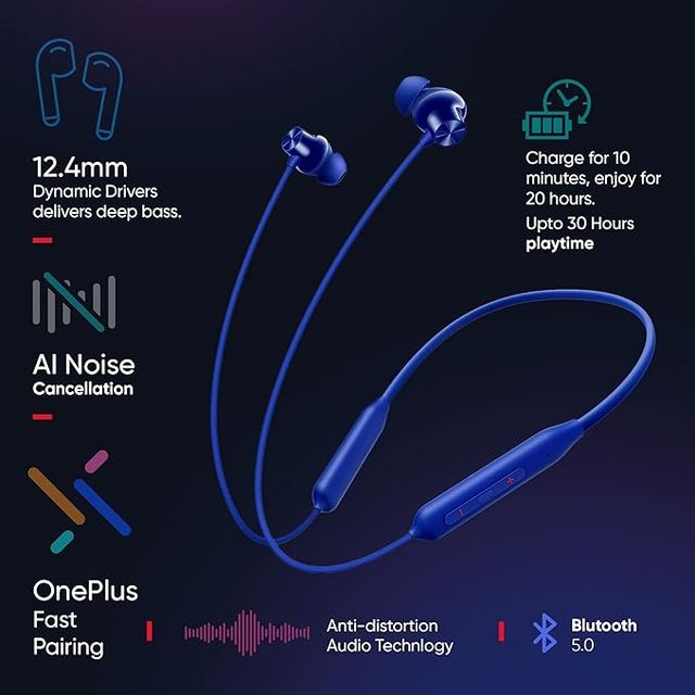 Oneplus Bullets Wireless Z2 Beam Blue