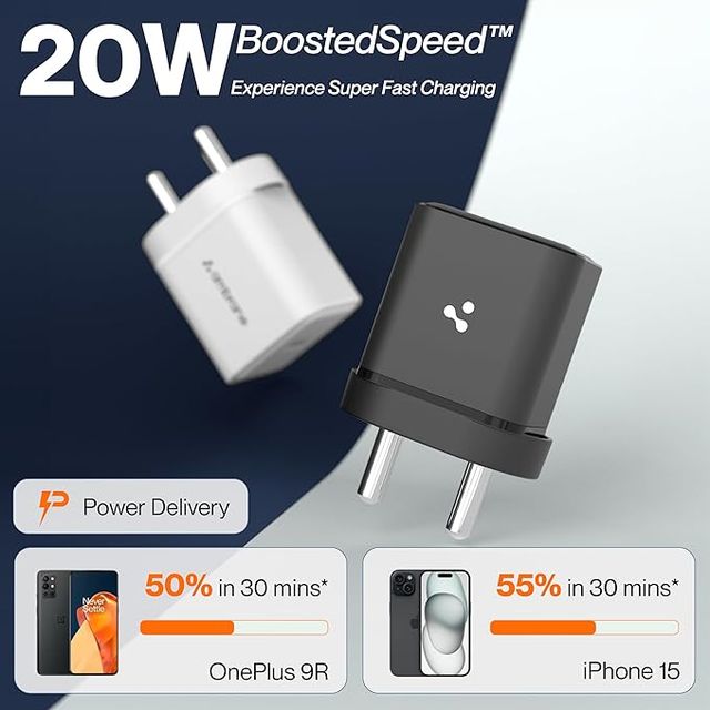 Ambrane 20W Type C Mobile Charger Adapter, Fast Charging For Android & Ios (Charge 20, Black)