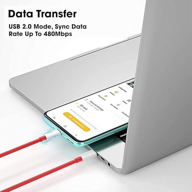 Sounce 65W Oneplus Dash Warp Charge Cable, 6.5A Type-C To Usb C Pd Data Sync Fast Charging Cable Compatible With One Plus 8T/ 9/ 9R/ 9 Pro/ 9Rt/ 10R/ Nord & For All Type C Device Red, 1 Meter