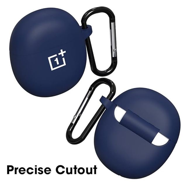 Sounce Silicone Case Cover for OnePlus Nord Buds CE | Shockproof with Keychain & LED Visible | Blue