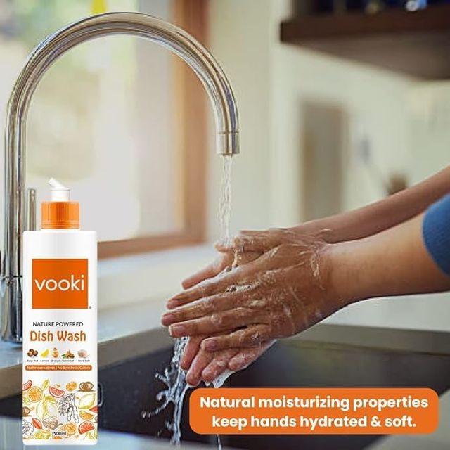 Vooki Nature Powered Dishwash Liquid (500ml) & Vooki Ecofriendly Limescale Removerdescaler (500ml) Combo