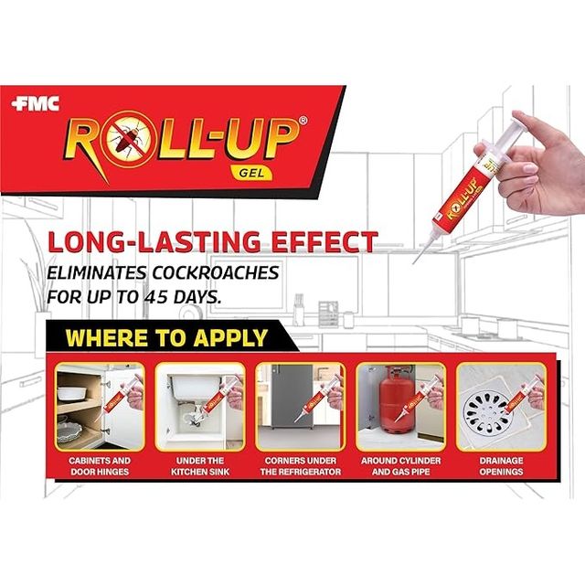 Bayer Roll Up Gel - Cockroach Killer | Domino Effect | Long Lasting Effect | Fast Action
