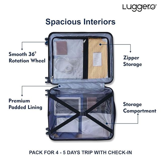 Luggero Classic Trolley Bag | Deep Blue - L