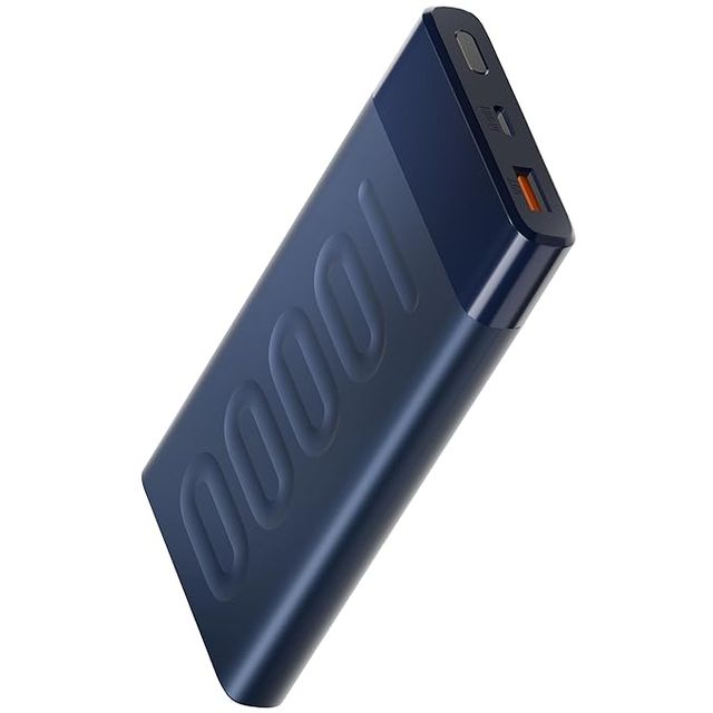 Ambrane 10000Mah Slim & Compact Powerbank, 22.5W Fast Charging, Usb & Type C Output(Stylo 10,Blue)