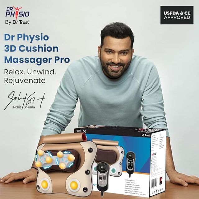 Dr Physio 3D Cushion Massager with HEAT and speed controller for Back Cervical and Neck Pain