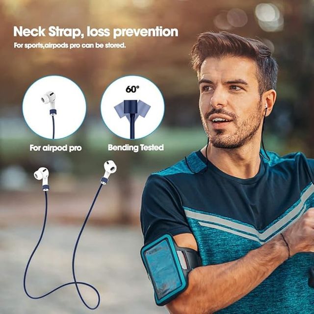 Sounce Premium Silicone Case Cover with Keychain for AirPods Pro | 5-in-1 Set with Anti-Lost Strap 
