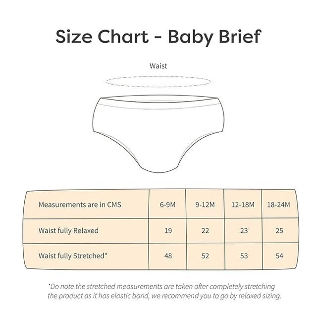 SuperBottoms BASIC Unisex Brief 2-3Y | 100% Pure Cotton Super Soft Innerwear Assorted