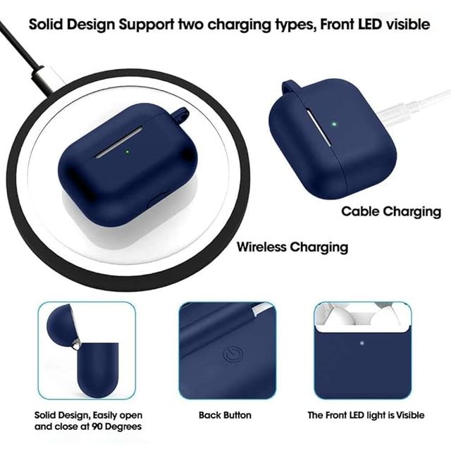 Sounce Premium Silicone Case Cover with Keychain for AirPods Pro | 5-in-1 Set with Anti-Lost Strap 