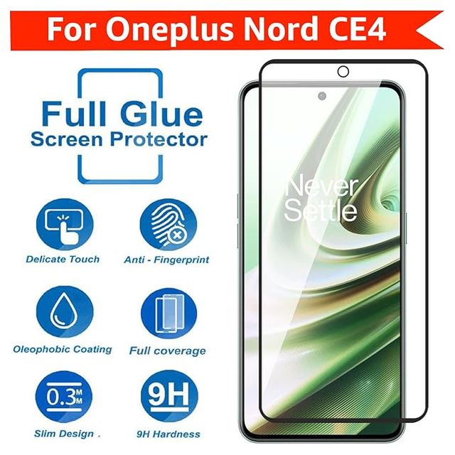 Techvor Tempered Glass for OnePlus Nord CE4 With Easy Installation Kit for Smartphone