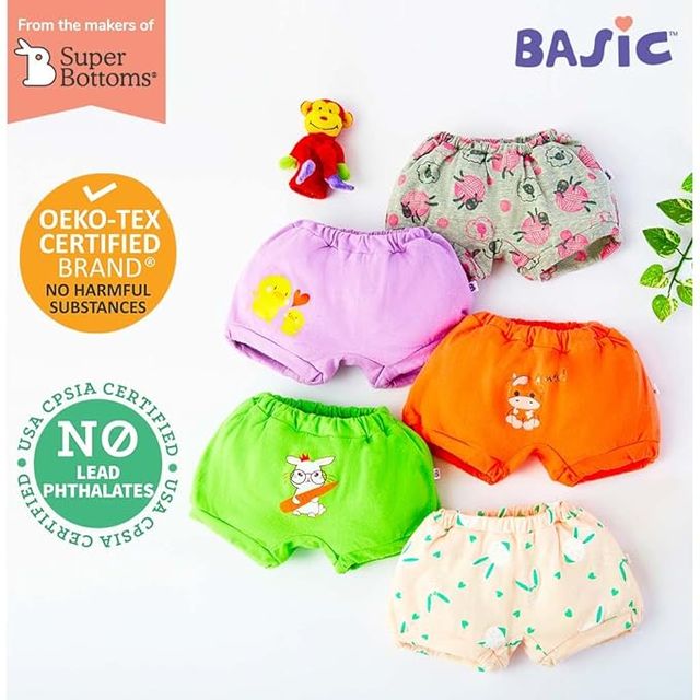 SuperBottoms BASIC Unisex Bloomer 2-3Y | 100% Pure Cotton Super Soft Innerwear