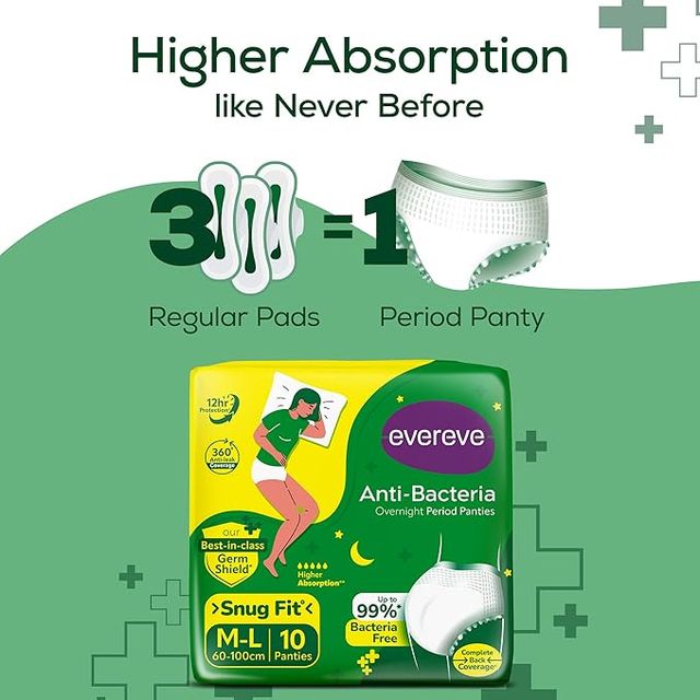 Evereve Anti Bacteria Period Panty for Girls & Women | M - L