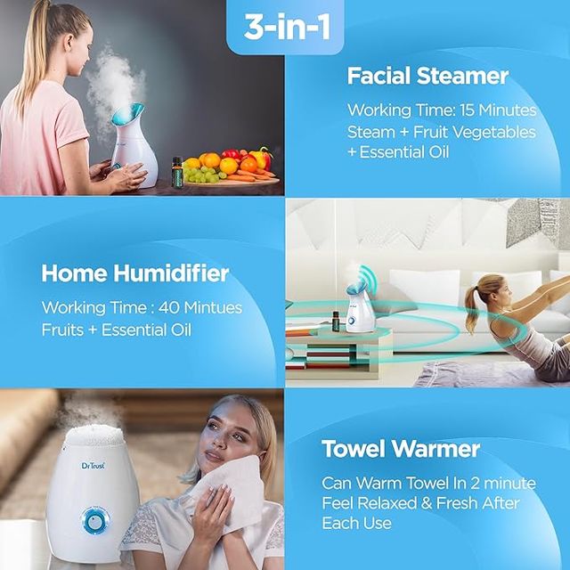 Dr. Trust 3 in 1 Electric Nano Portable Ionic facial Steamer for cough & cold relief