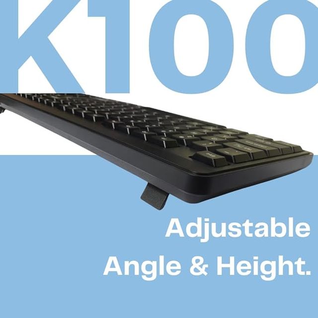 HP K100 Wired Keyboard| USB Plug & Play Setup | LED Indicators - 7J4G1AA