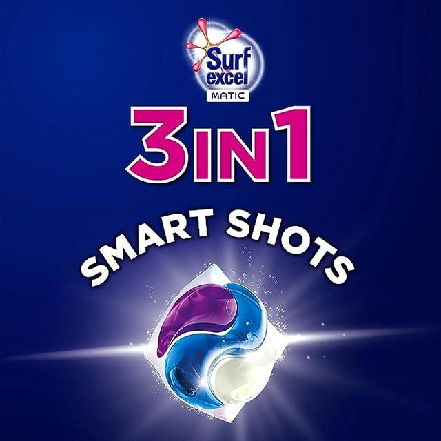 Surf Excel 3 In 1 Smart Shots(17pc) & Surf Excel Matic Top Load Liquid Detergent(2l) Combo
