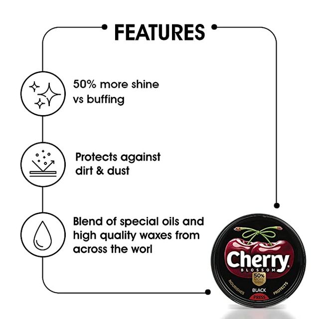 Cherry Blossom Black Wax Shoe Polish Leather Shoe Shiner