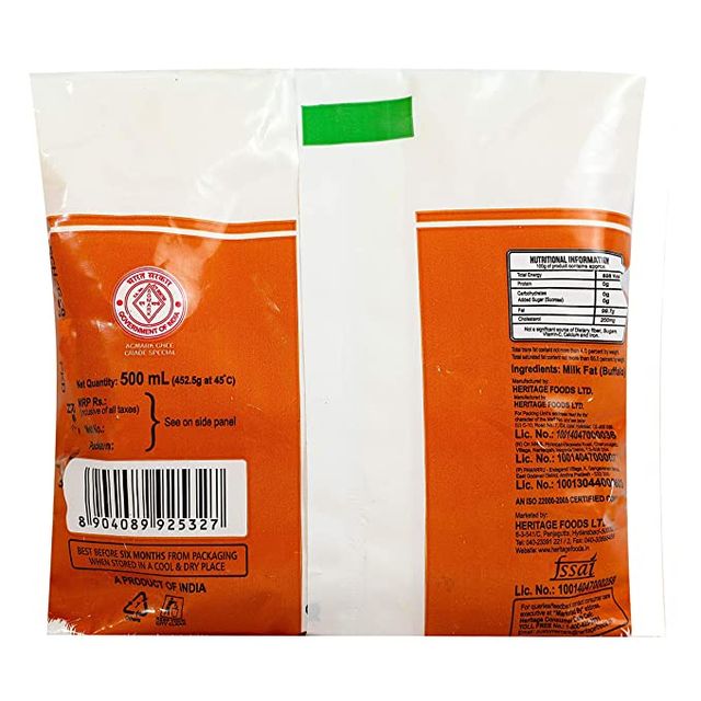 Heritage Buffalo Ghee Special Grade With Milk Fat | Pouch