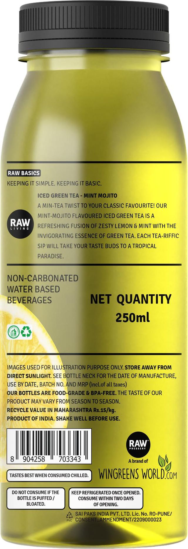 Raw Pressery Iced Green Tea Mojito Mint