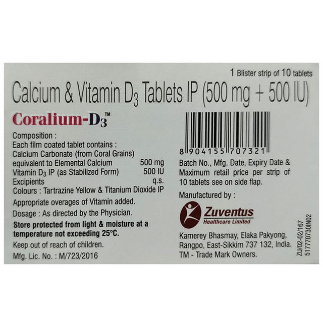 Coralium D3 Tablet 10