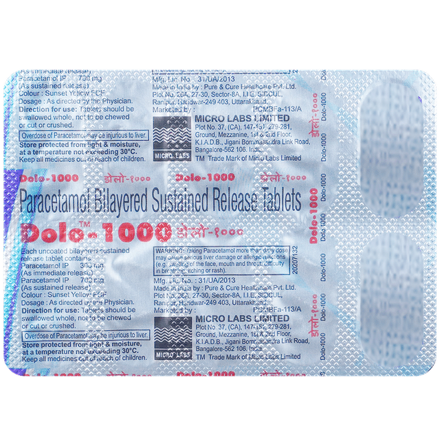 Dolo 1000mg Tablet