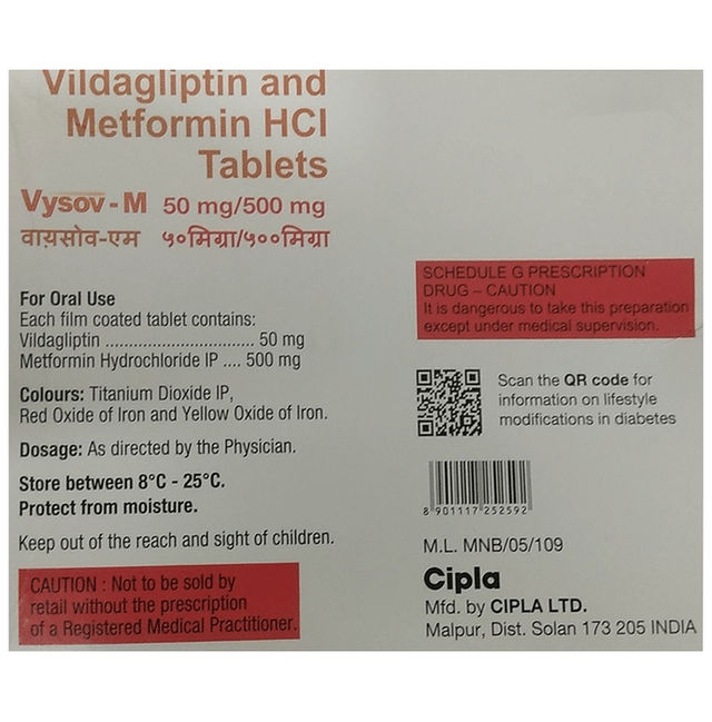 Vysov M 50mg/500mg Tablet