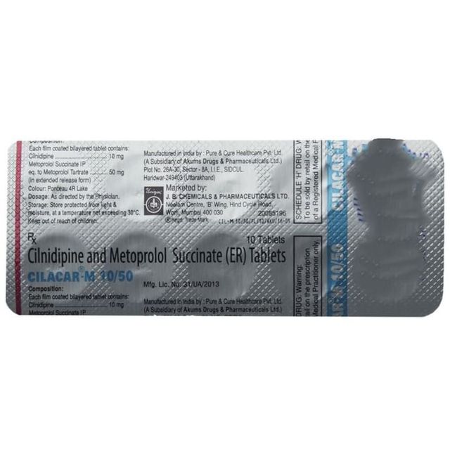 Cilacar M 10/50 Tablet