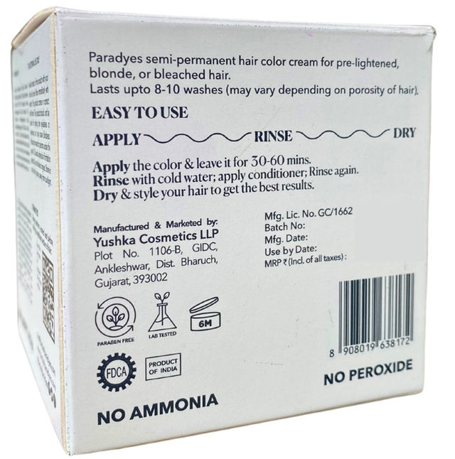 Paradyes Ammonia Free Semi-Permanent Hair Color Jar Only Ruby Wine