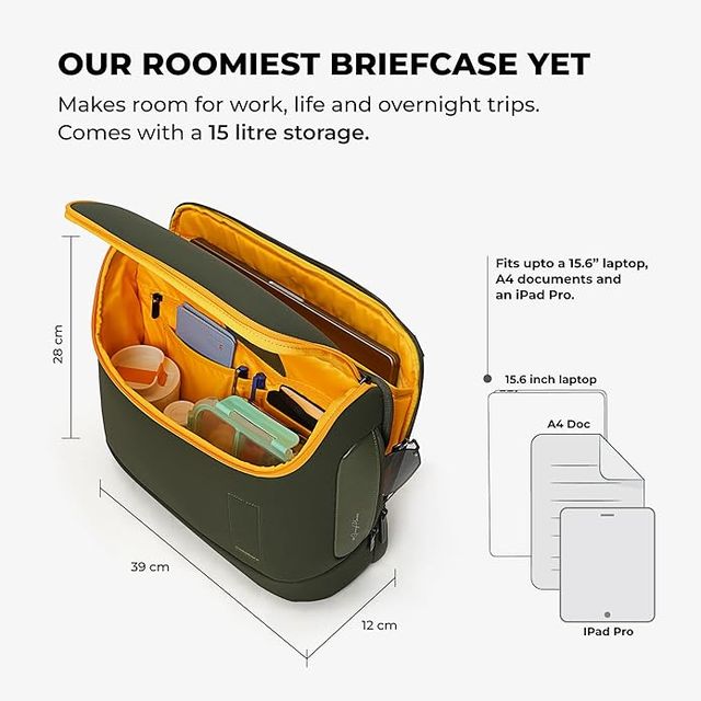 Mokobara Unisex Nylon and Vegan Leather 15 L Briefcase | Homegrown Sunray