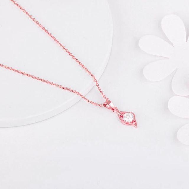 Giva Rose Gold Falling Dew Pendant With Link Chain