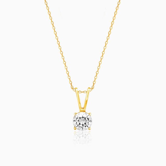 Giva Golden Zircon Pendant with Link Chain