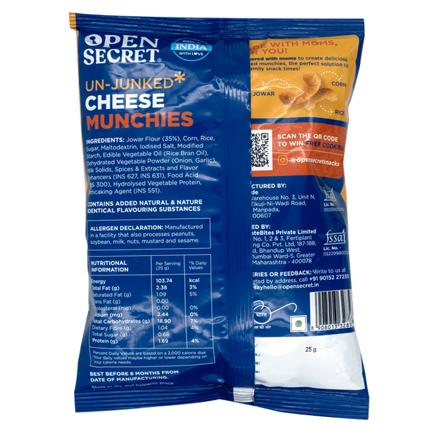 Open Secret Cheese Puff Snacks (Namkeen) 25 g Combo