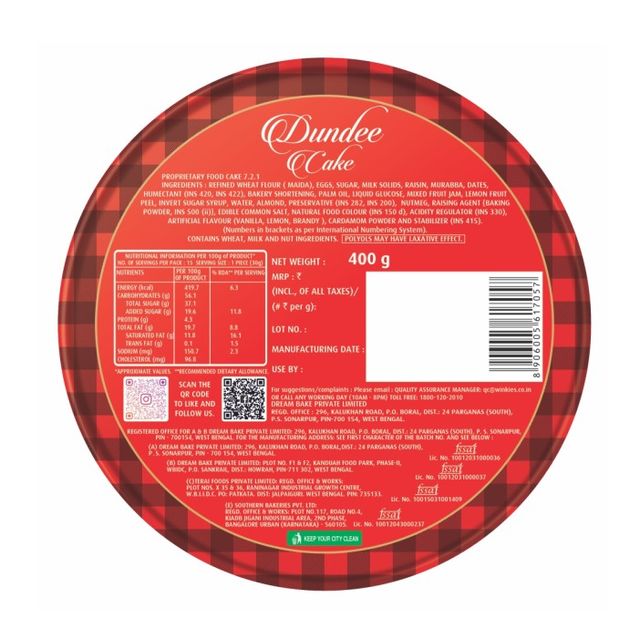 Winkies Dundee Cake