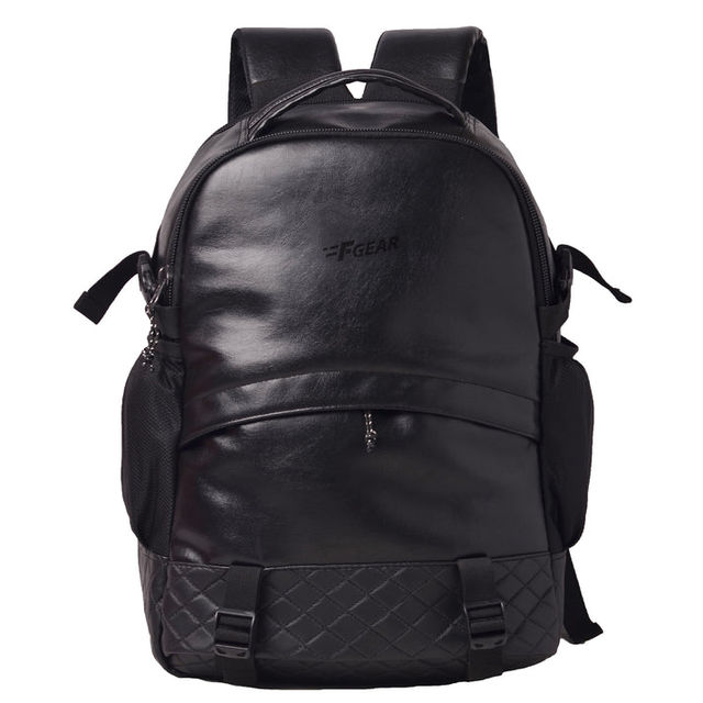 F Gear Unisex Solid Artificial Leather 27 L Top Handle Laptop Backpack | Black - 17 Inches