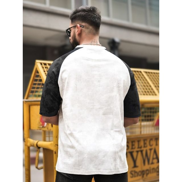Maniac Men's Printed Round Neck 3/4th Sleeve Black Cotton T-shirt | Black | S