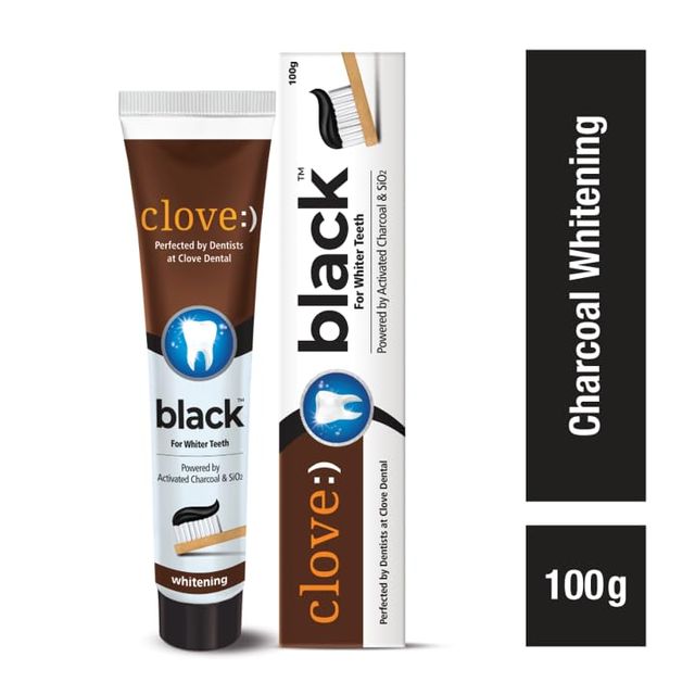 Clove Black For Whiter Teeth Powered By Activated Charcoal & SiO2