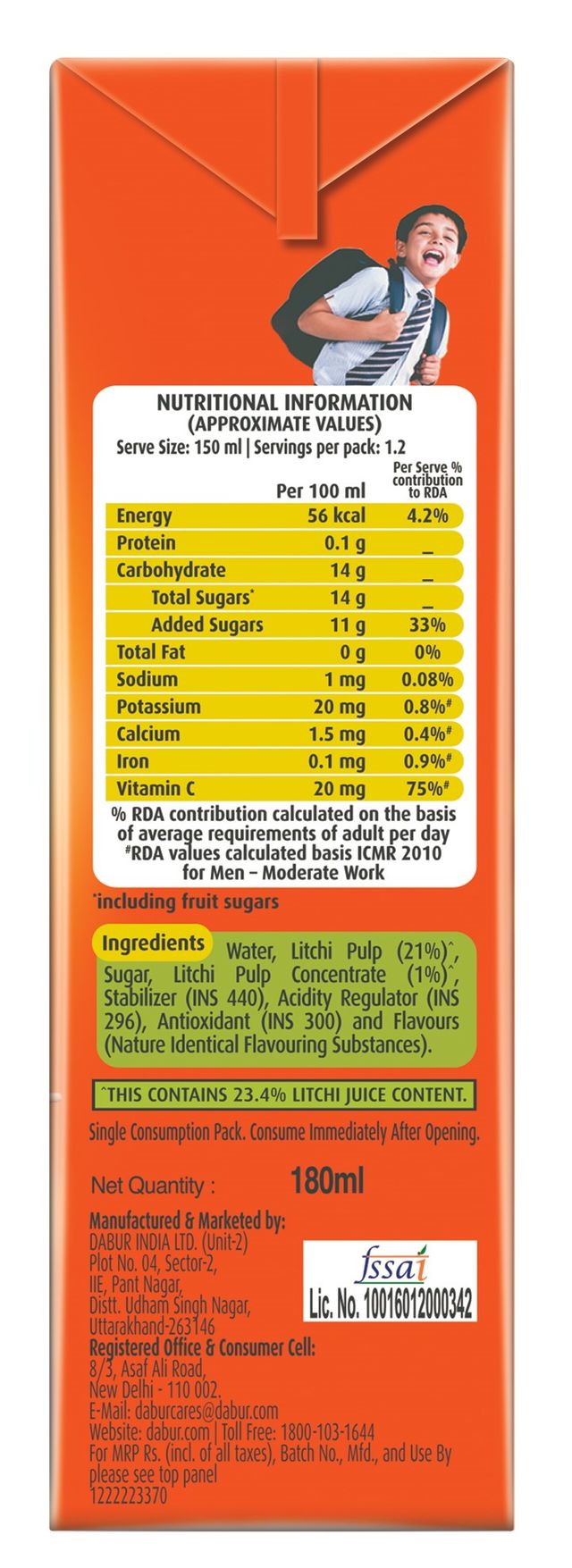 Dabur Real Litchi Fruit Juice