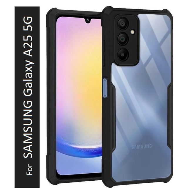 Kwine Case Samsung Galaxy A25 5G Back Cover - Black Bordered Transparent Case