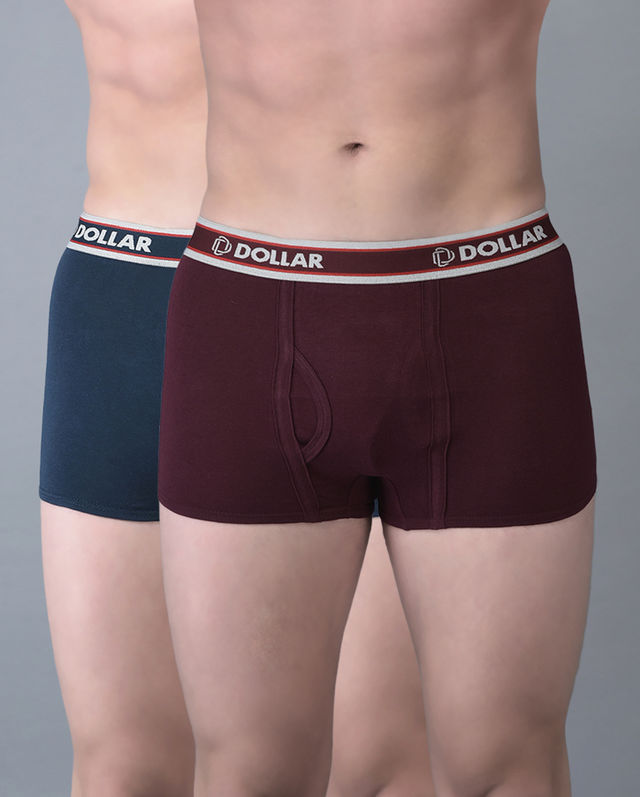 Dollar Bigboss Men's Solid Combed Cotton Trunk | Colour May Vary - L