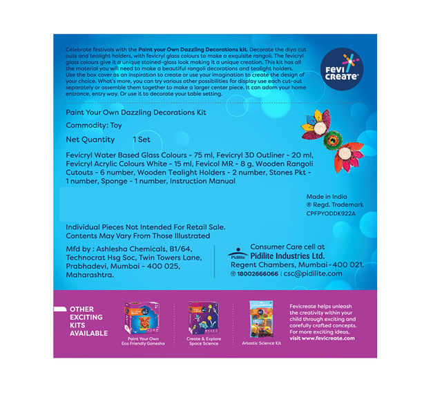Fevicryl Paint your Own Dazzling Decorations Kit DIY Ideal For All Occasions