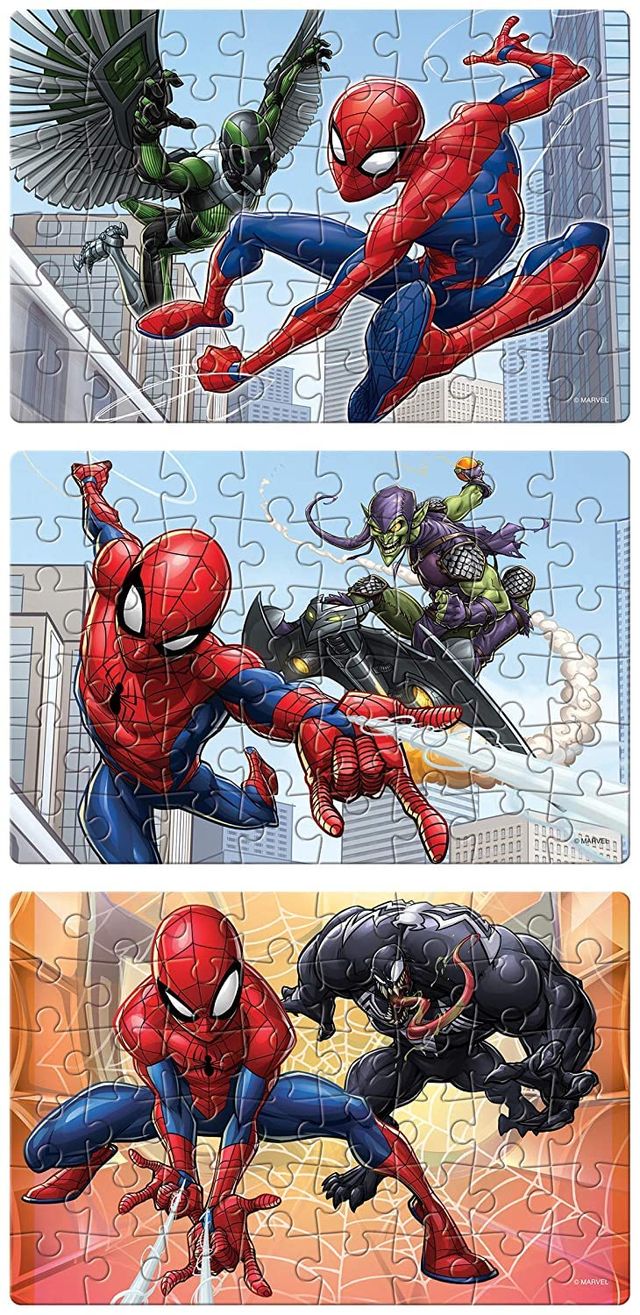 Frank Spider-Man - 3 In 1 Puzzle - 48 Pieces Each