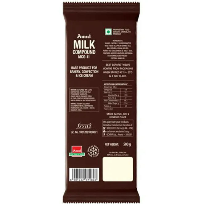 Amul Milk Compound Chocolate Slab